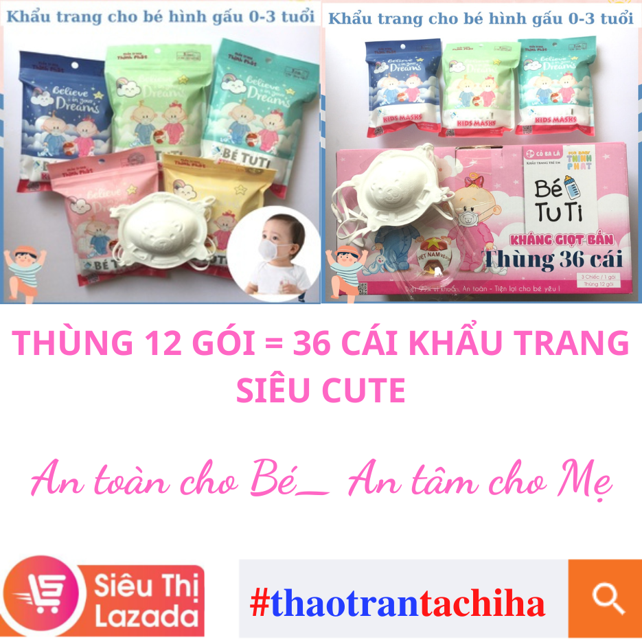 📢 #KHẨU_TRANG_GẤU_CHO_BÉ - [5000đ /chiếc] - 6 tháng tuổi++ #thaotrantachiha (っ◔◡◔)っ ❤