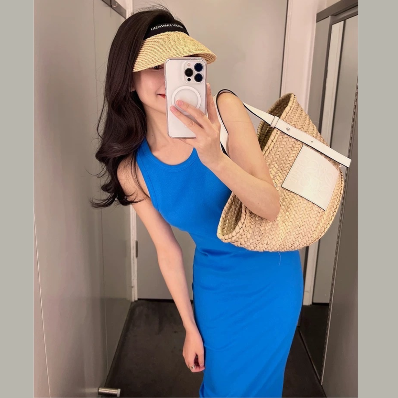 Đầm body thun gân dáng dài cổ tròn sát nách dài váy 120cm mặc đi chơi đi tiệc đi biển sexy sang chảnh