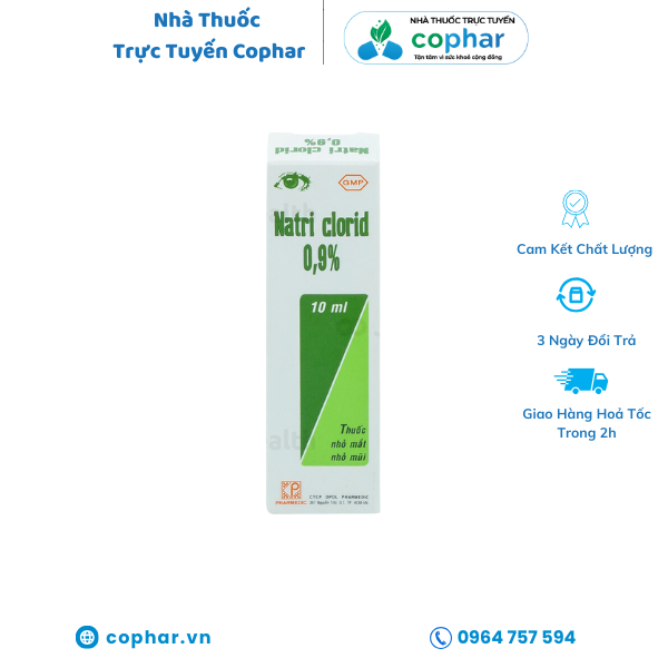 NƯỚC MUỐI SINH LÝ Pharmedic 0.9% vệ sinh mắt, mũi 10ml