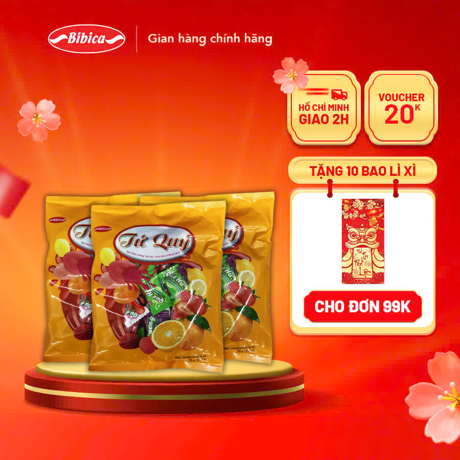 Combo 5 Kẹo Cứng Tứ Quý Bibica 70g