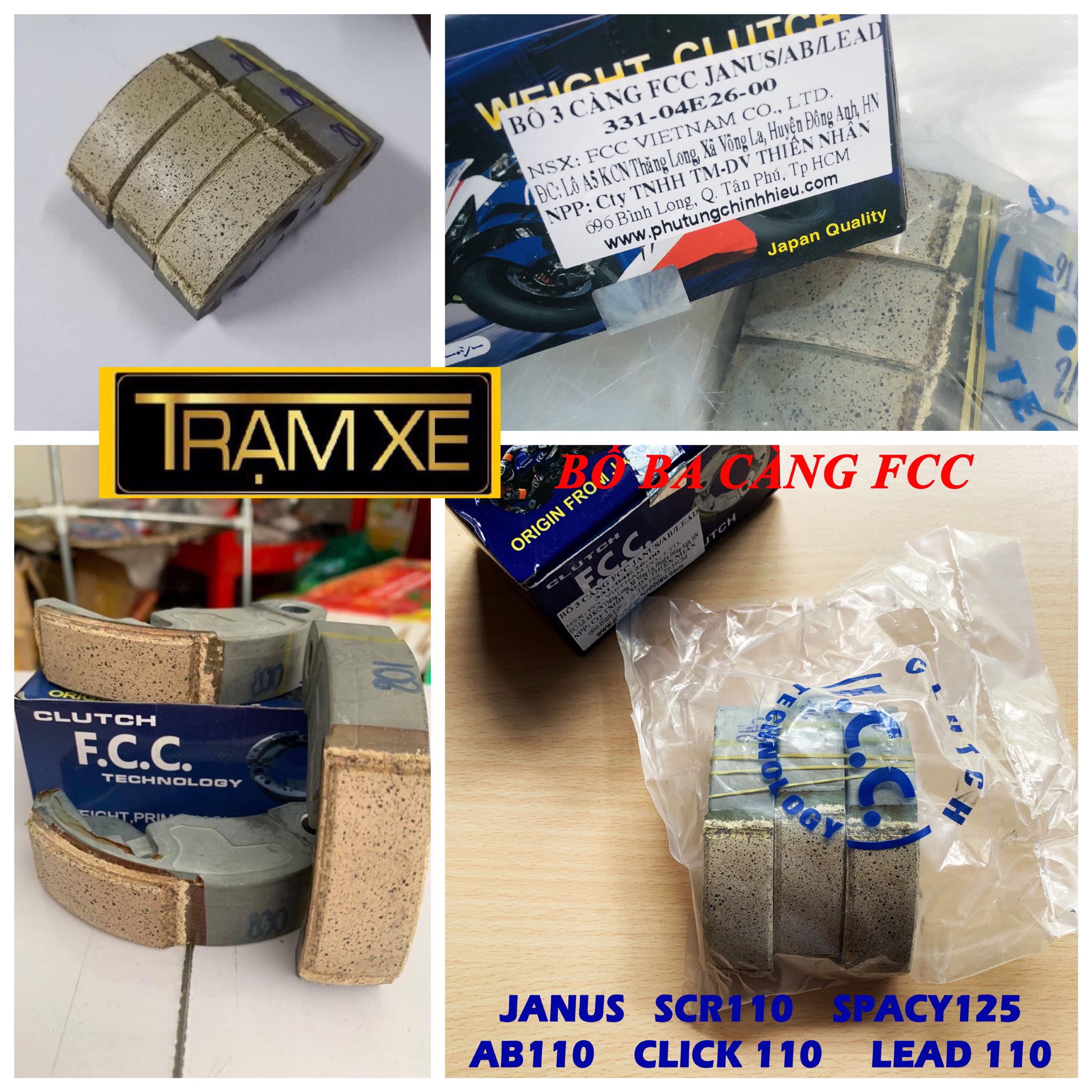 Bố ba càng, búa côn xe  Air Blade 110, AB 110, Click 110, Vision 110 cũ, LEAD 110, SCR, JANUS 125, Spacy 125. Bố 3 càng bám chuông tốt