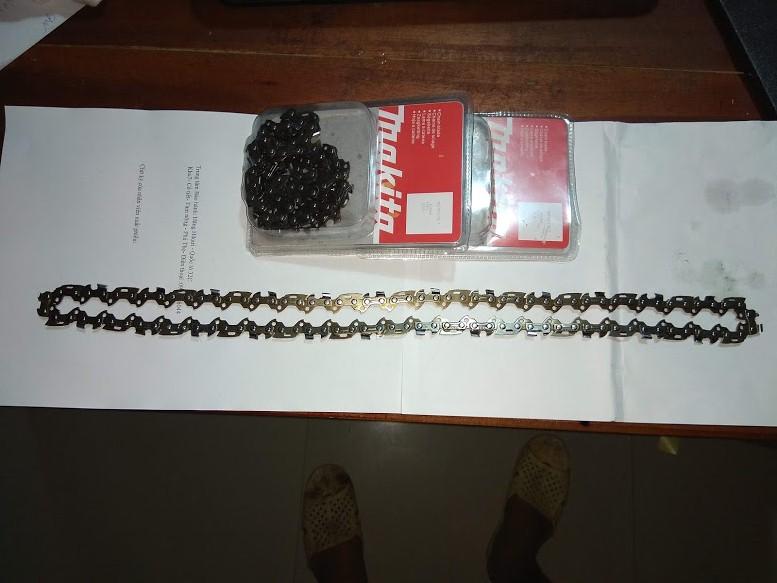 Xích máy cưa 26 mắt cắt gỗ dùng cho lam 14 inh, bước  3/8 ,chân lam1,3mm, thương hiệu Makita cho các máy cưa điện, cưa xăng mini,....