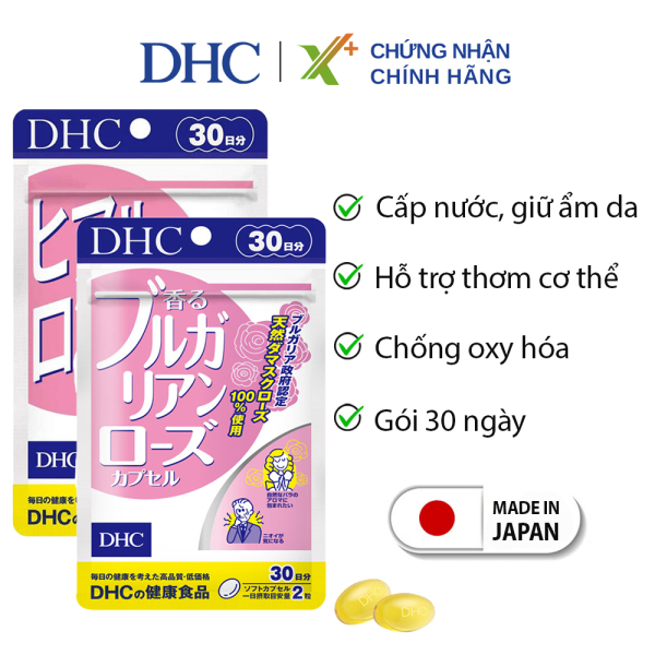 Combo LUÔN LUÔN TƯƠI MỚI DHC Nhật Bản (Viên uống cấp nước và viên uống hoa hồng) thực phẩm chức năng dưỡng ẩm, làm đẹp da, chống oxy hóa, tạo hương thơm tự nhiên gói 30 ngày XP-DHC-CB5