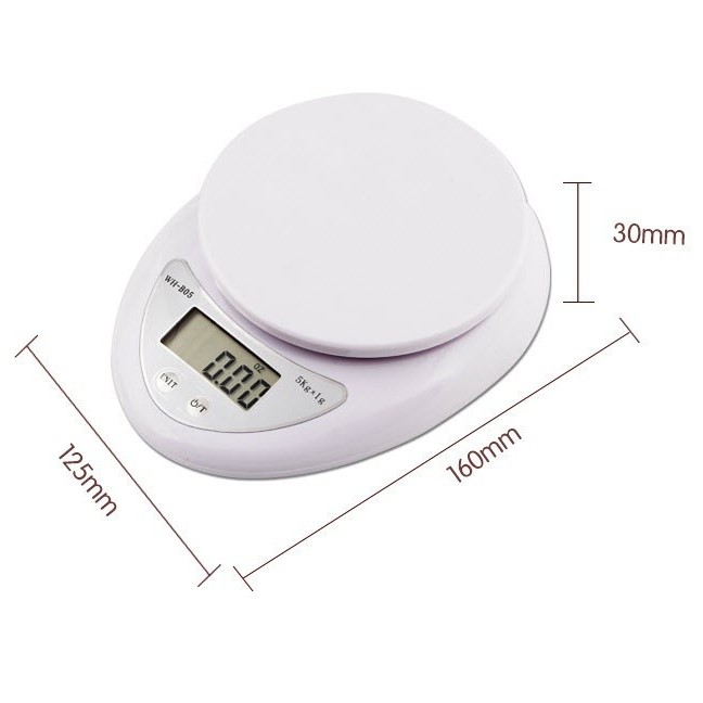Cân Điện Tử Nhà Bếp Mini  dùng pin 5kg