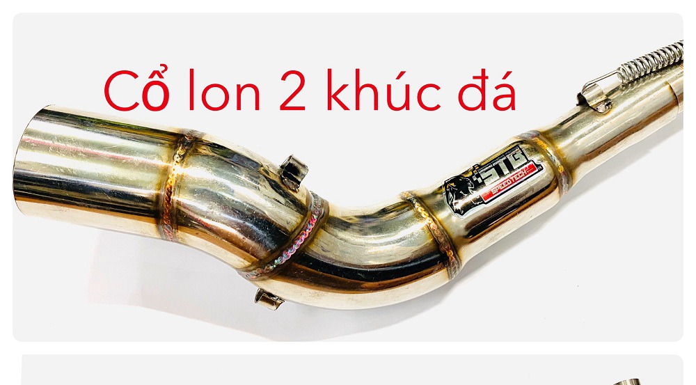 Cổ Pô Xe máy 2 khúc Đá cao gắn Wave,Dream