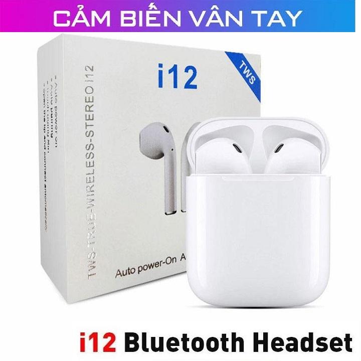 Tai nghe không dây Bluetooth i12 dòng V5.0 cảm ứng nghe nhạc gọi điện âm thanh lọc âm chuẩn