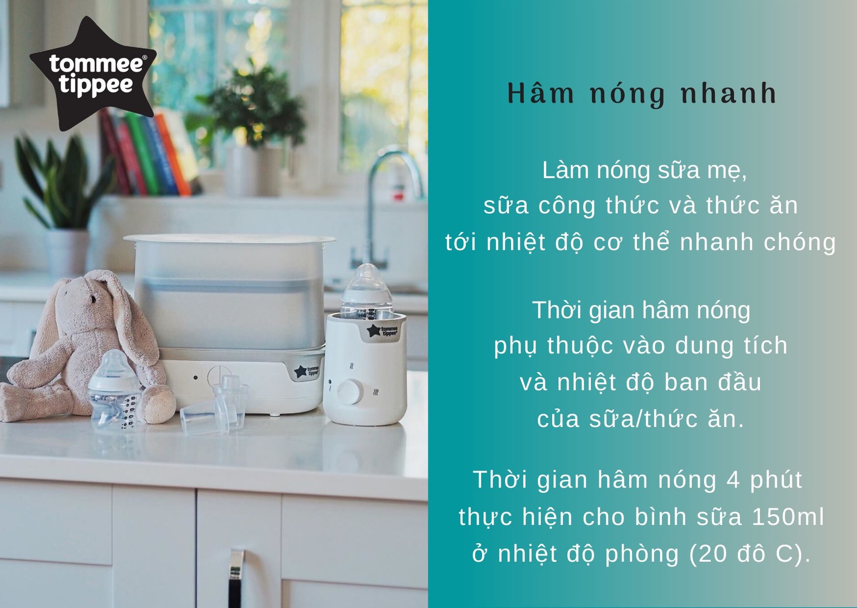 Máy hâm sữa và thức ăn cho bé Tommee Tippee Easi-Warm