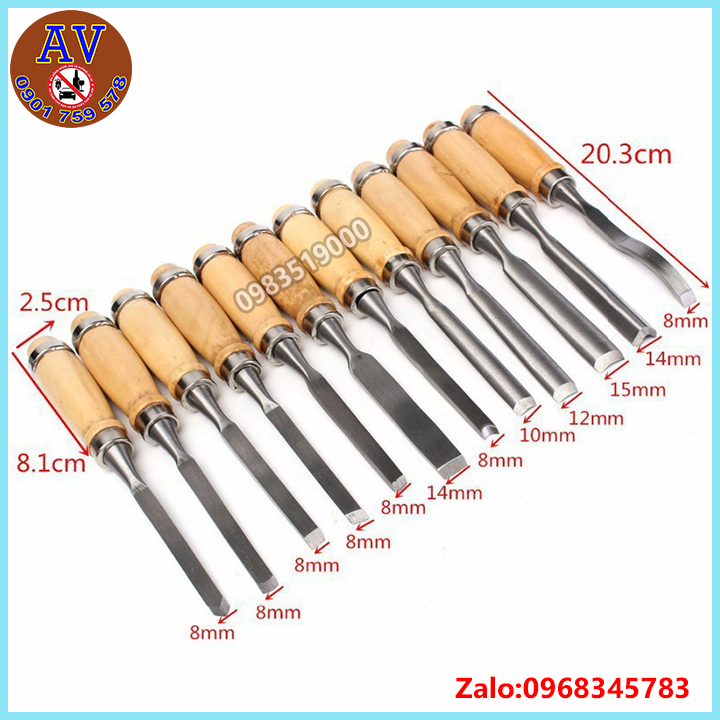 Bộ đục gỗ 12 món