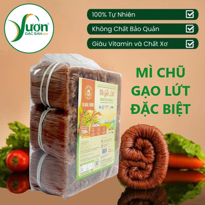 Mì chũ gạo lứt - Đặc sản Bắc Giang - Gói 1kg (HTX Mì Xuân Trường)