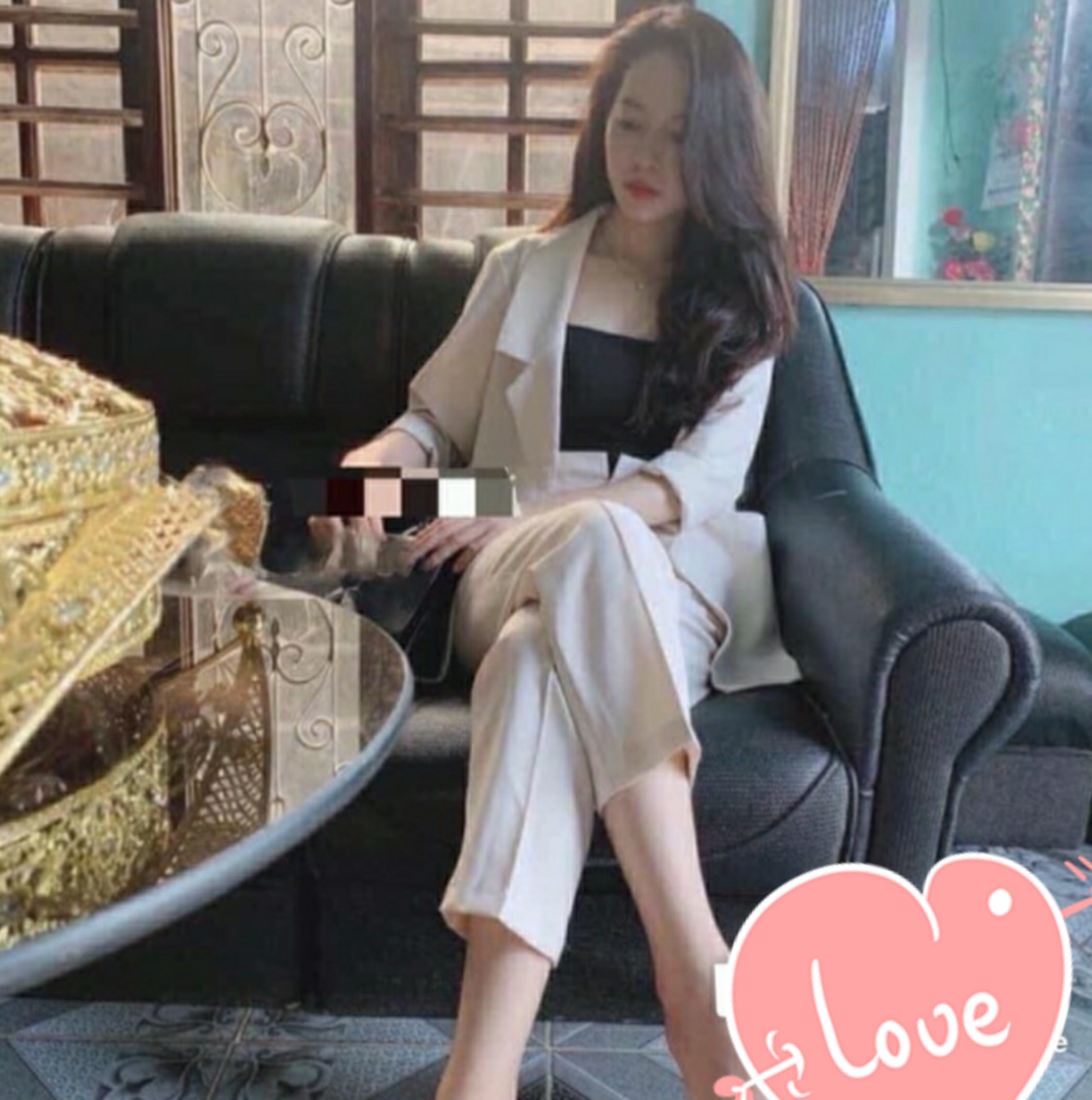 [HCM]Áo Blazer nữ trắng ghi 1 lớp cao cấp