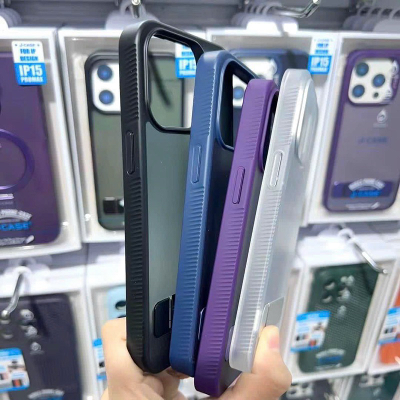 Ốp J-Case lưng nhám chống shock Kiêm giá đỡ Iphone 15 pro/ ip15 pro max
