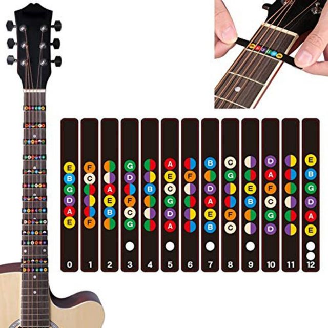 Miếng dán nốt nhạc cho guitar - học đàn thật dẽ