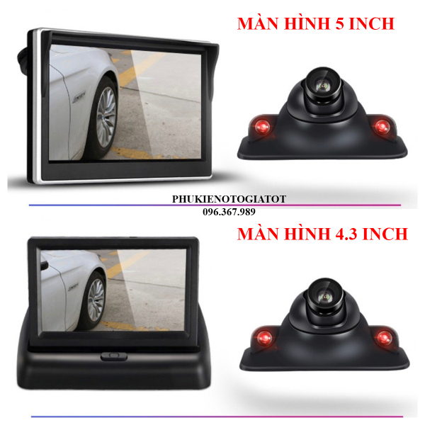 Camera căn lề ô tô, xe hơi YOELBAER không cần khoan gương, màn hình màu LCD