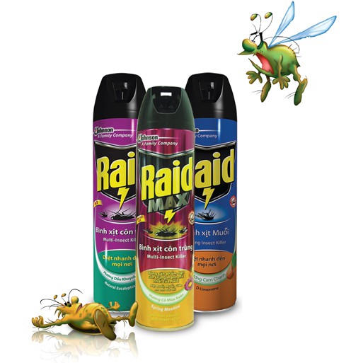Bình Xịt Côn Trùng Raid Hương Cam Chanh -600ml