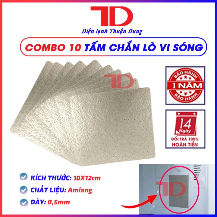 Combo 10 tấm chắn lò vi sóng 10.5x11.4cm, Bạc chắn sóng - Điện Lạnh Thuận Dung