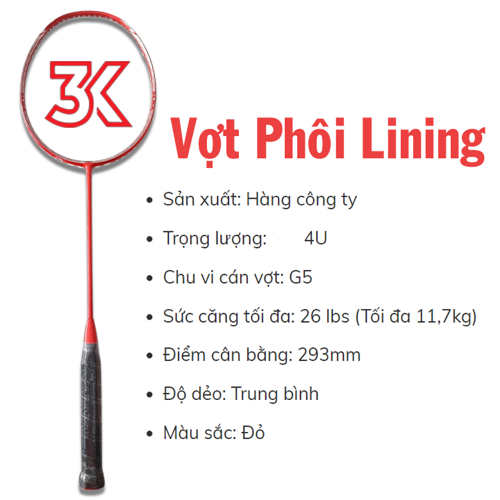 Vợt cầu lông phôi Lining 1 Khung vợt 1 Túi
