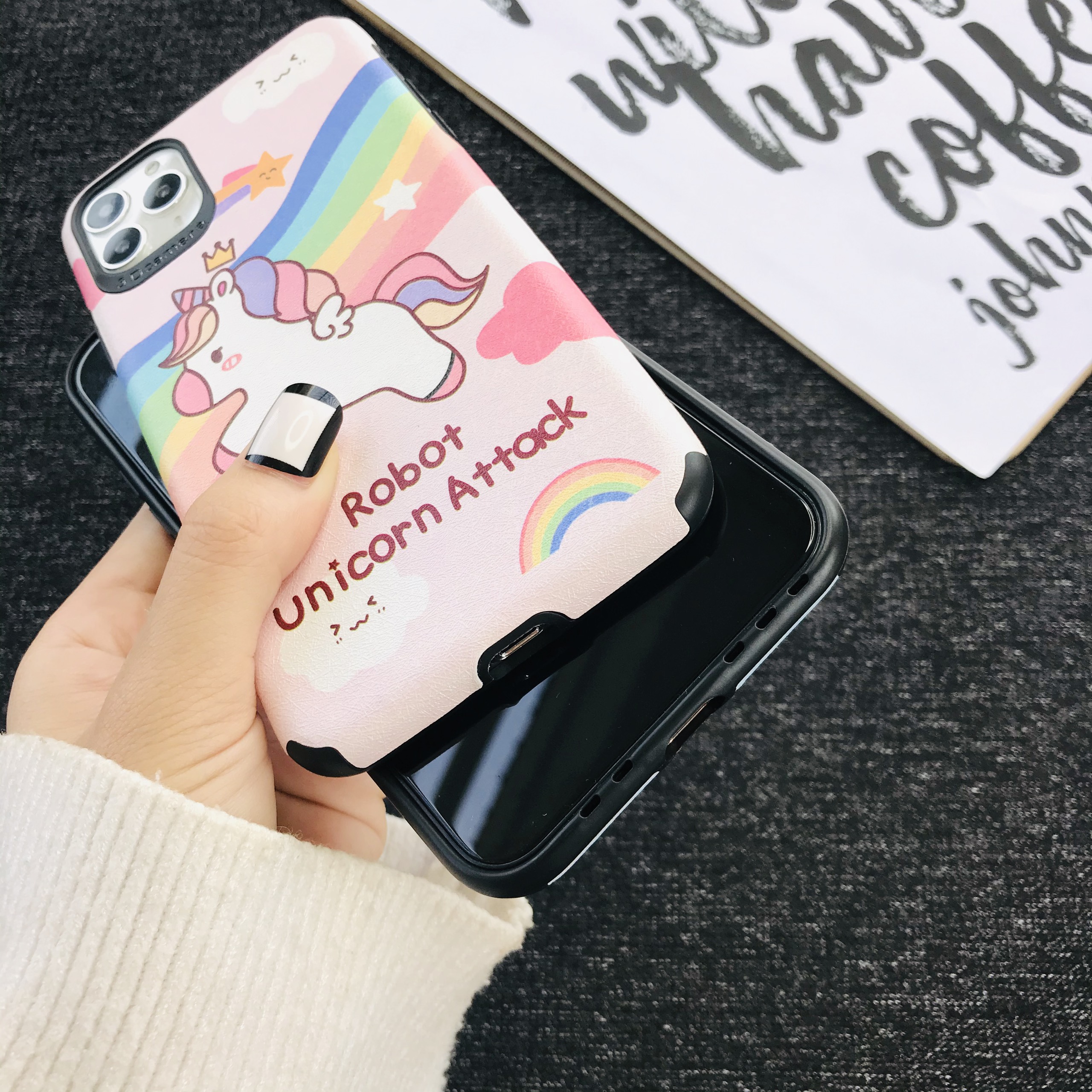 Ốp Lưng Da IMD Unicorn Attack