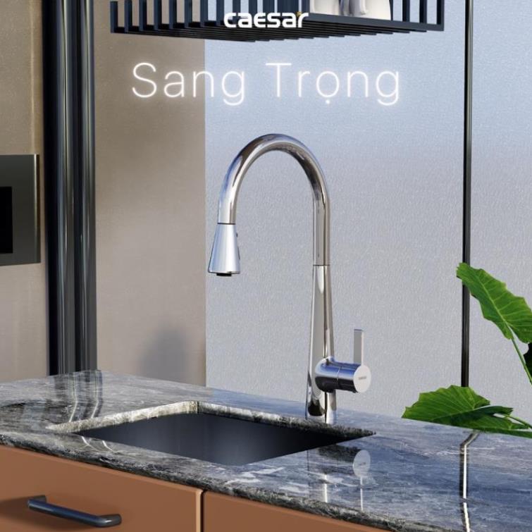 Vòi Rửa Chén Caesar K905C Rút Dây Nóng Lạnh
