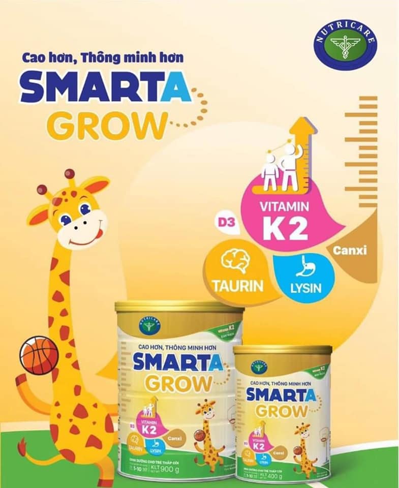 Sữa bột Nutricare Smarta GROW 2+ 900g