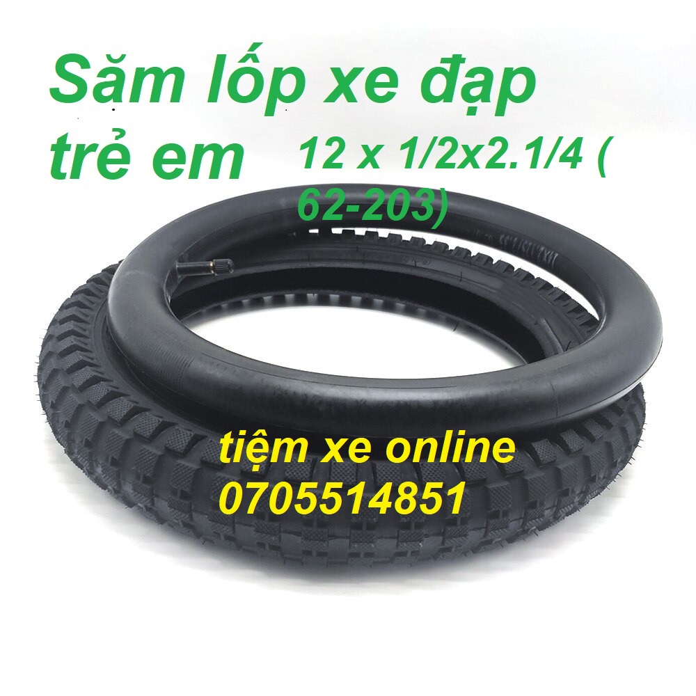 Lốp và săm xe đạp cỡ 12 x 1/2x2.1/4 ( 62-203)