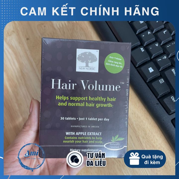 Viên Uống Hair Volume cho mái tóc chắc khỏe hộp 30 viên - THỤY ĐIỂN-HÀNG CHÍNH HÃNG