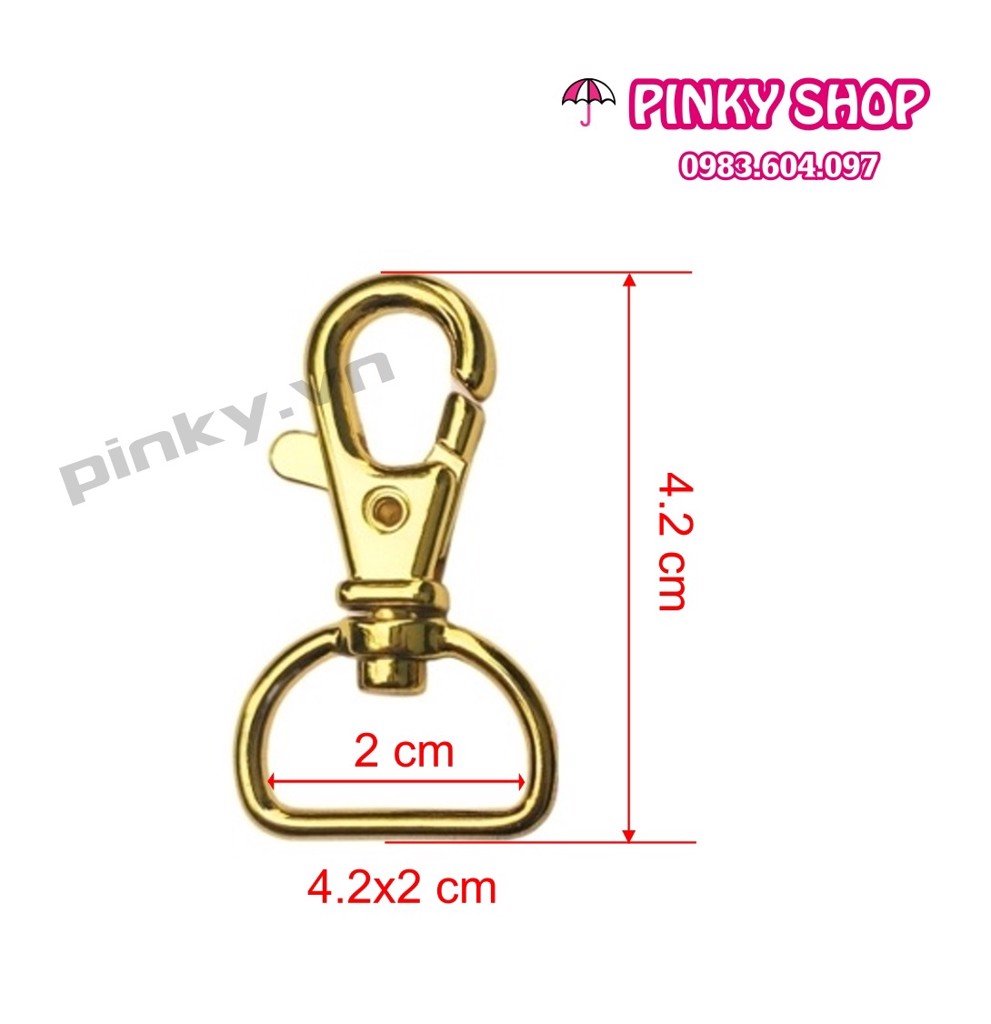 [HCM]Móc càng cua móc khóa càng cua khoen móc khóa càng cua phụ kiện túi xách màu vàng Pinky Shop mã MCCV2