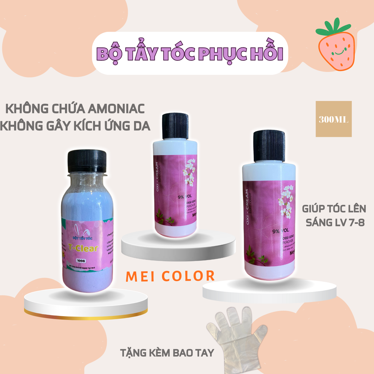 Bộ tẩy tóc 150G -300G ,  dành cho cả Nam và Nữ