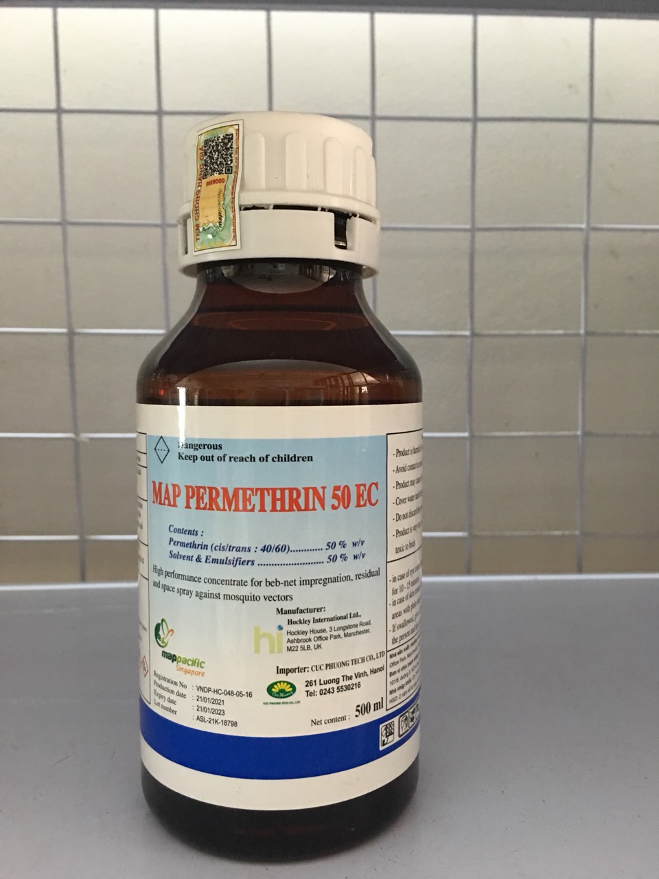 Thuốc diệt muỗi Map Permethrin 50EC chai 500ml