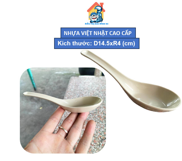 1 thìa nhựa phíp cao cấp việt nhật 2856 - muỗng ăn súp, thìa phở thìa canh cơm