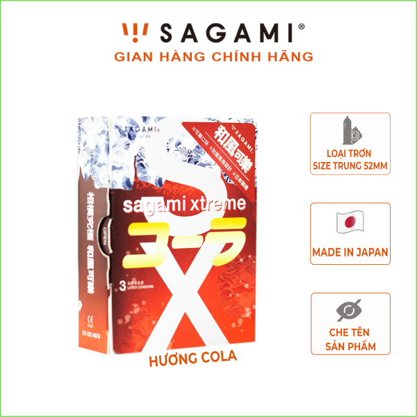 Bao cao su Sagami Cola (hộp 3 chiếc) - Bao cao su nam hương Cola tại Hà Nội nhập khẩu