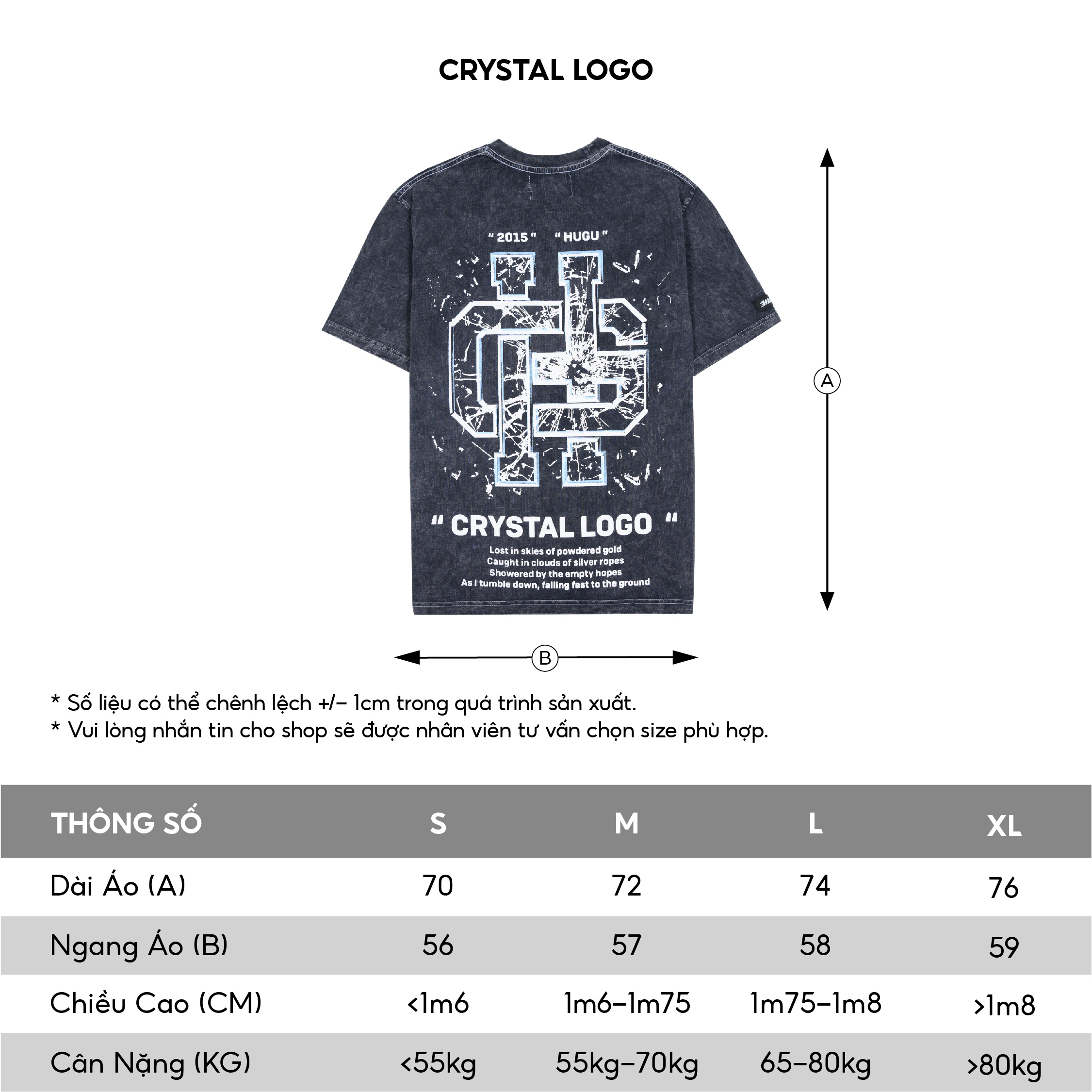 ÁO THUN HUGU CRYSTAL LOGO