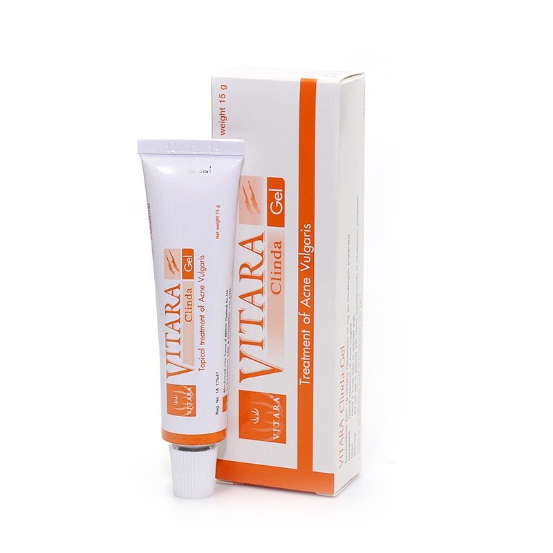 Gel bôi mụn mủ, mụn trứng cá, mụn bọc vitara clinda gel 7g -thái lan