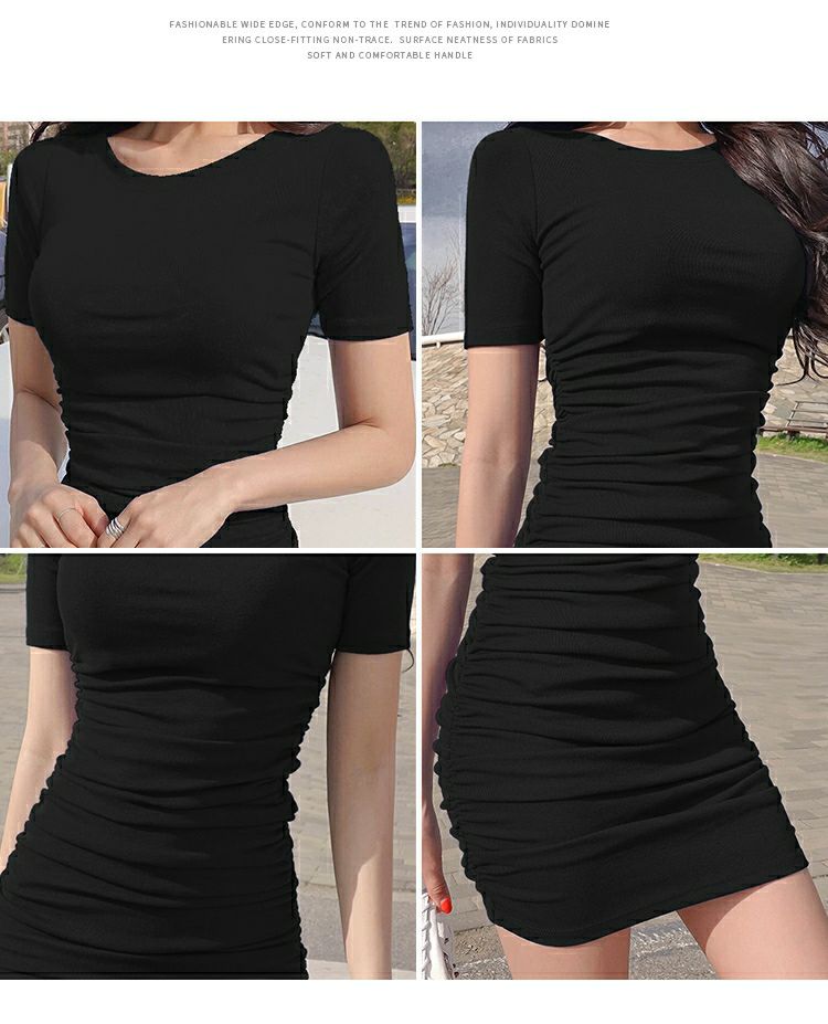 ĐẦM ÔM BODY TAY NGẮN NHÚN 2 BÊN a2
