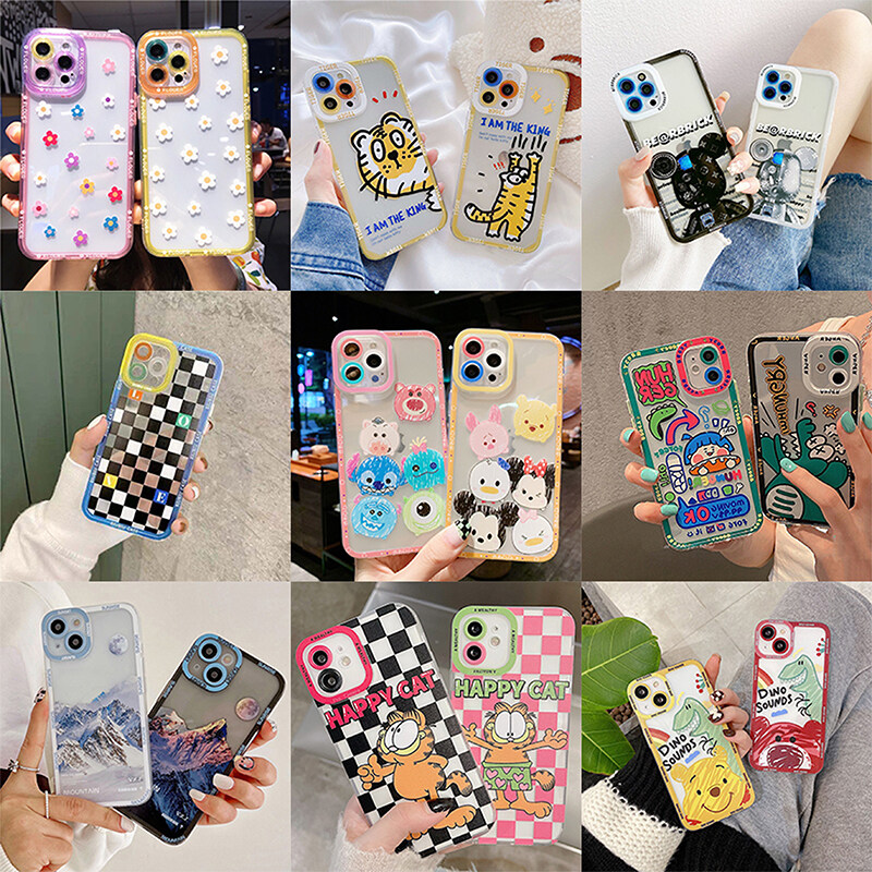 Ốp Điện Thoại TPU Mềm Trong Suốt Họa Tiết Hồng Hạc Cho IPhone 11 14 13 12 Pro Max XS X XR 7 + 8 6 6S Plus Sự Bảo Vệ
