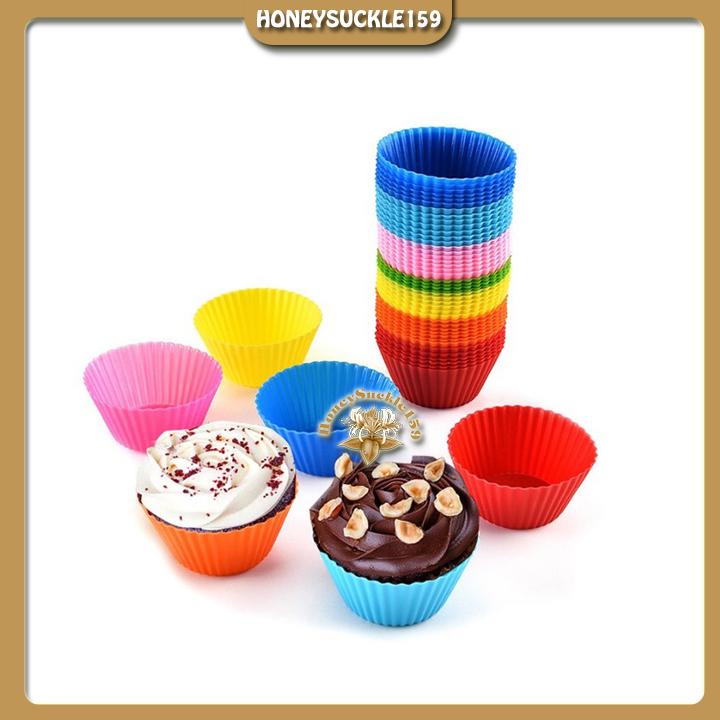 Combo 10 Khuôn Silicon Cupcake Tròn 7cm