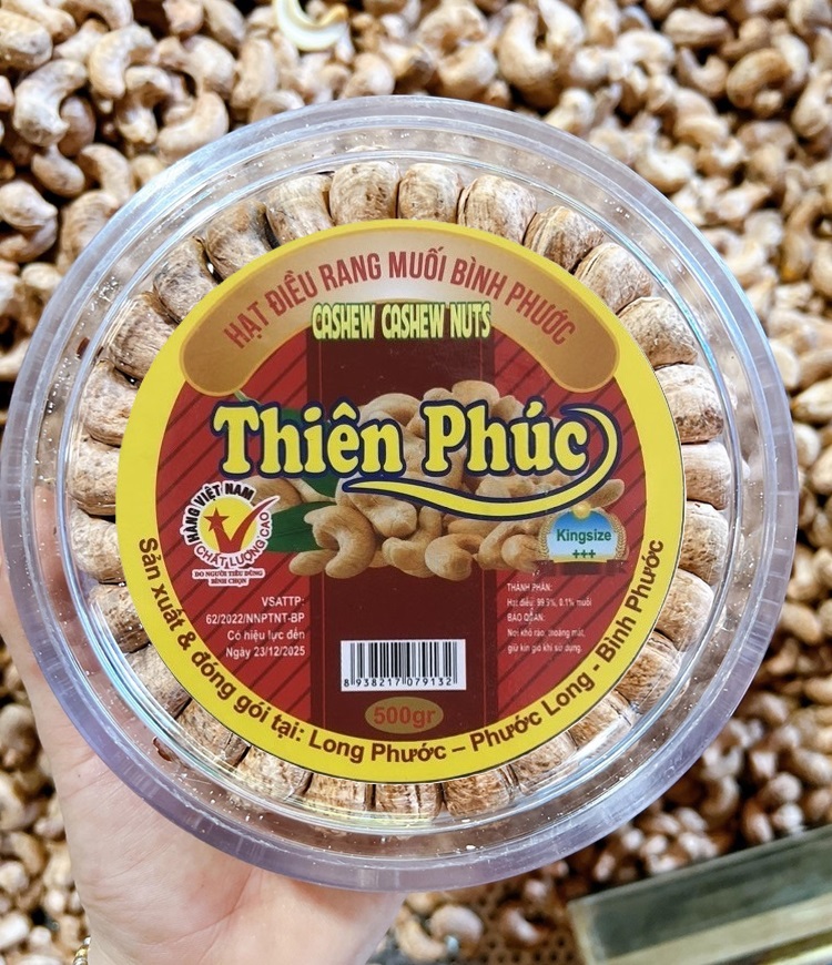 500G HẠT ĐIỀU RANG MUỐI NGUYÊN LỤA BÌNH PHƯỚC