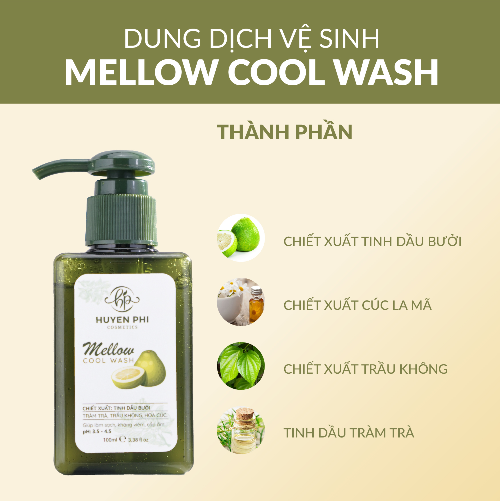 Dung dịch vệ sinh Mellow Cool Wash 100ml (Tặng 1 nước hoa vùng kín Sweet Love 5ml)