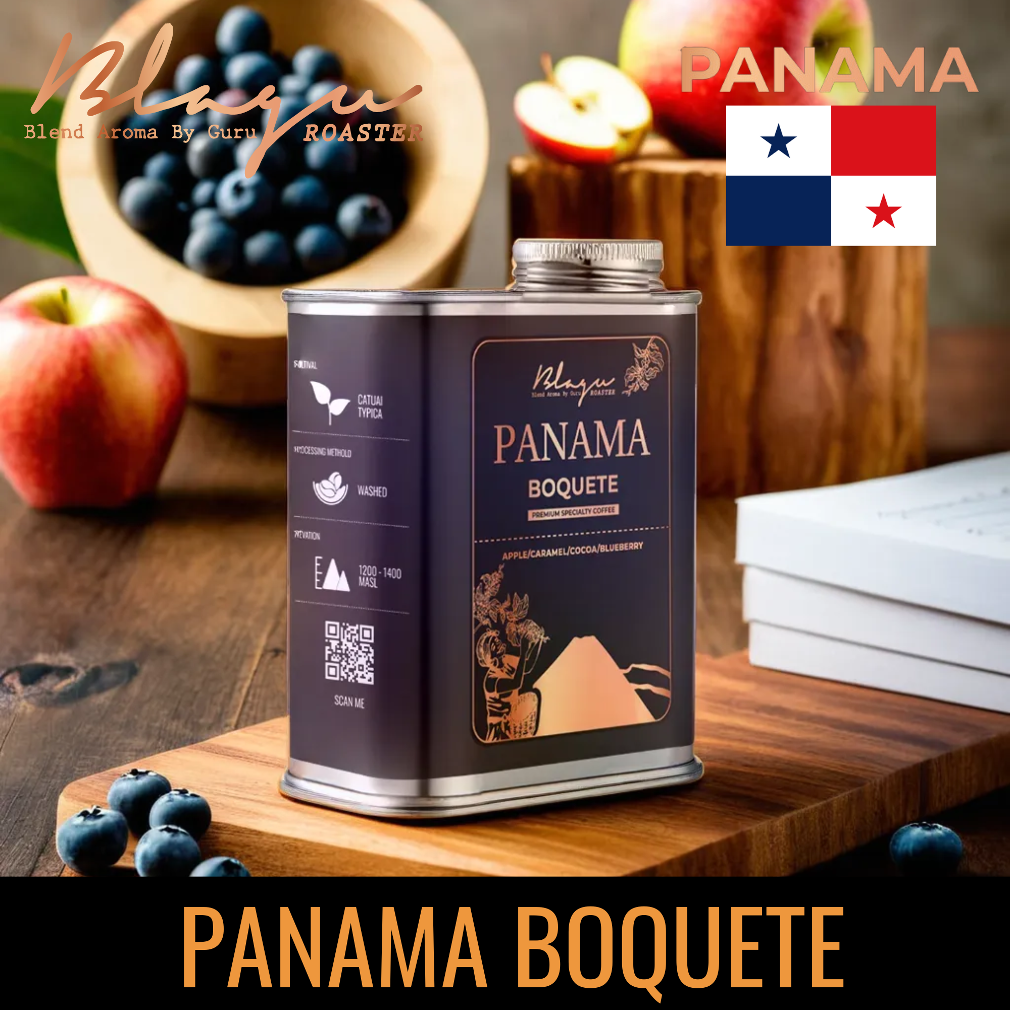 [Premium] Cà Phê Blagu Hạt Đã Rang Panama Boquete - Medium - 250g