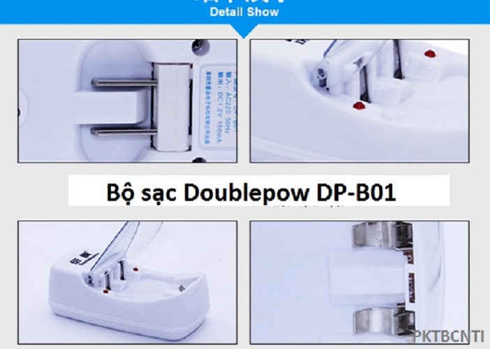 Bộ sạc pin đa năng 2 cổng (sạc pin tiểu, pin AA, pin AAA) Doublepow - DP-B01