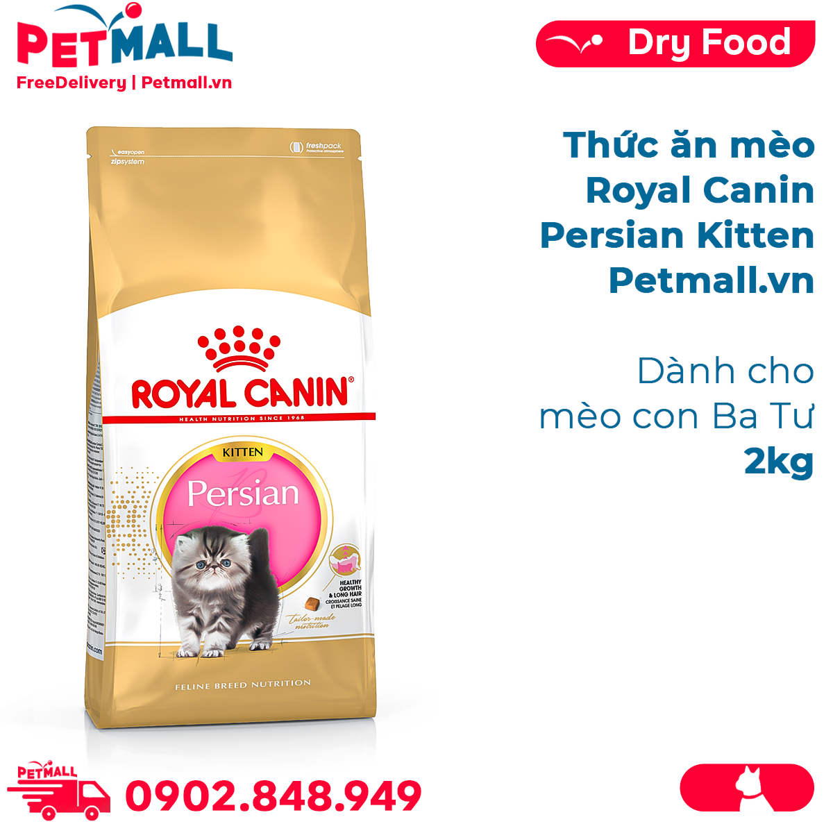 Thức ăn mèo Royal Canin Persian Kitten 2kg - Mèo con Ba Tư Petmall