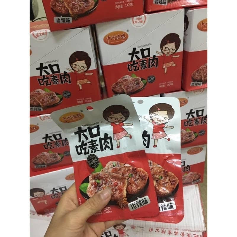 [hot] 1 hộp 20 gói THỊT BÒ NƯỚNG BBQ CHAY siêu đã nghiền