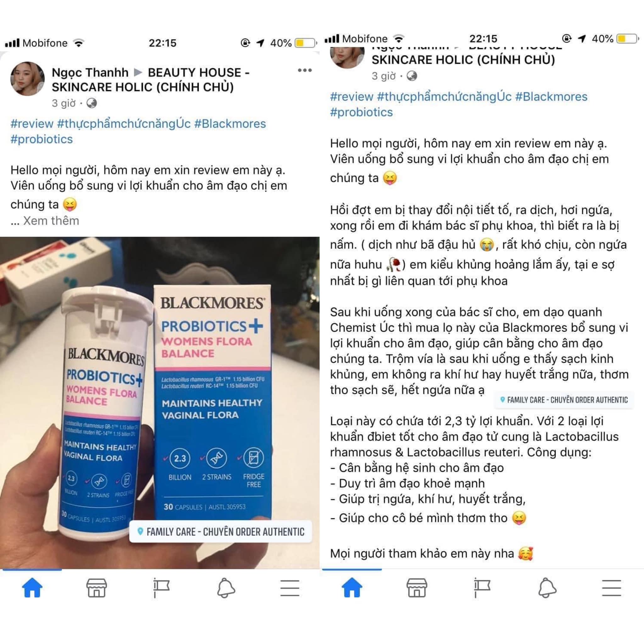 Blackmores Probiotics + Womens Flora Balance