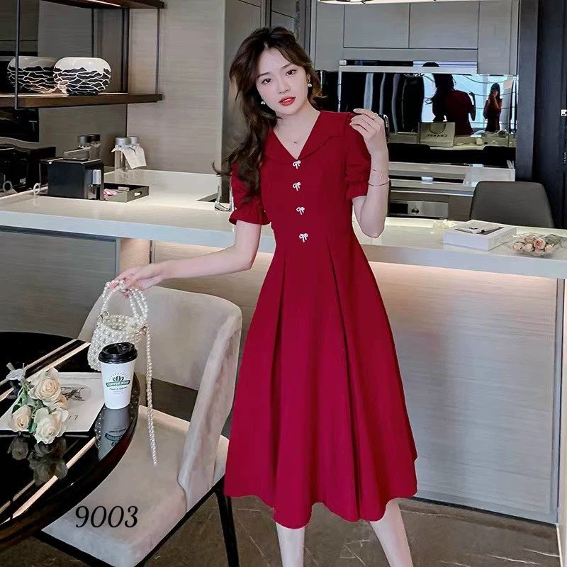 Đầm suông tiểu thư dự tiệc đính nơ siêu dễ thương