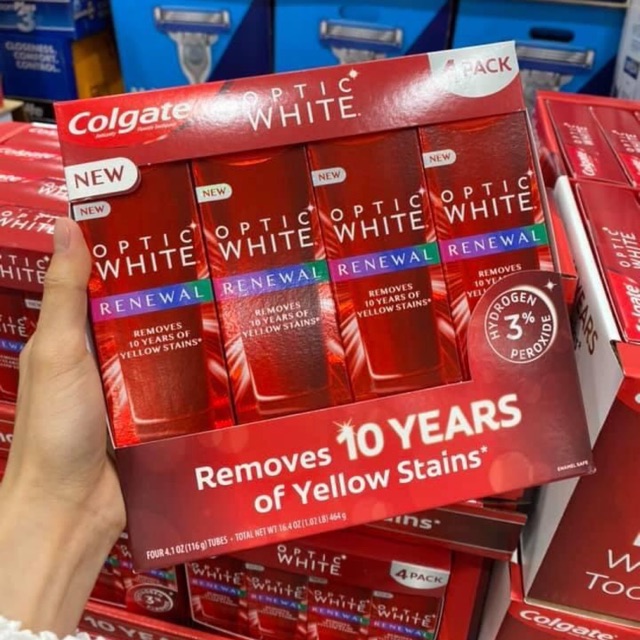 [Hàng Mỹ] Kem đánh răng Colgate Optic White Renewal mẫu mới 2021 (116g)
