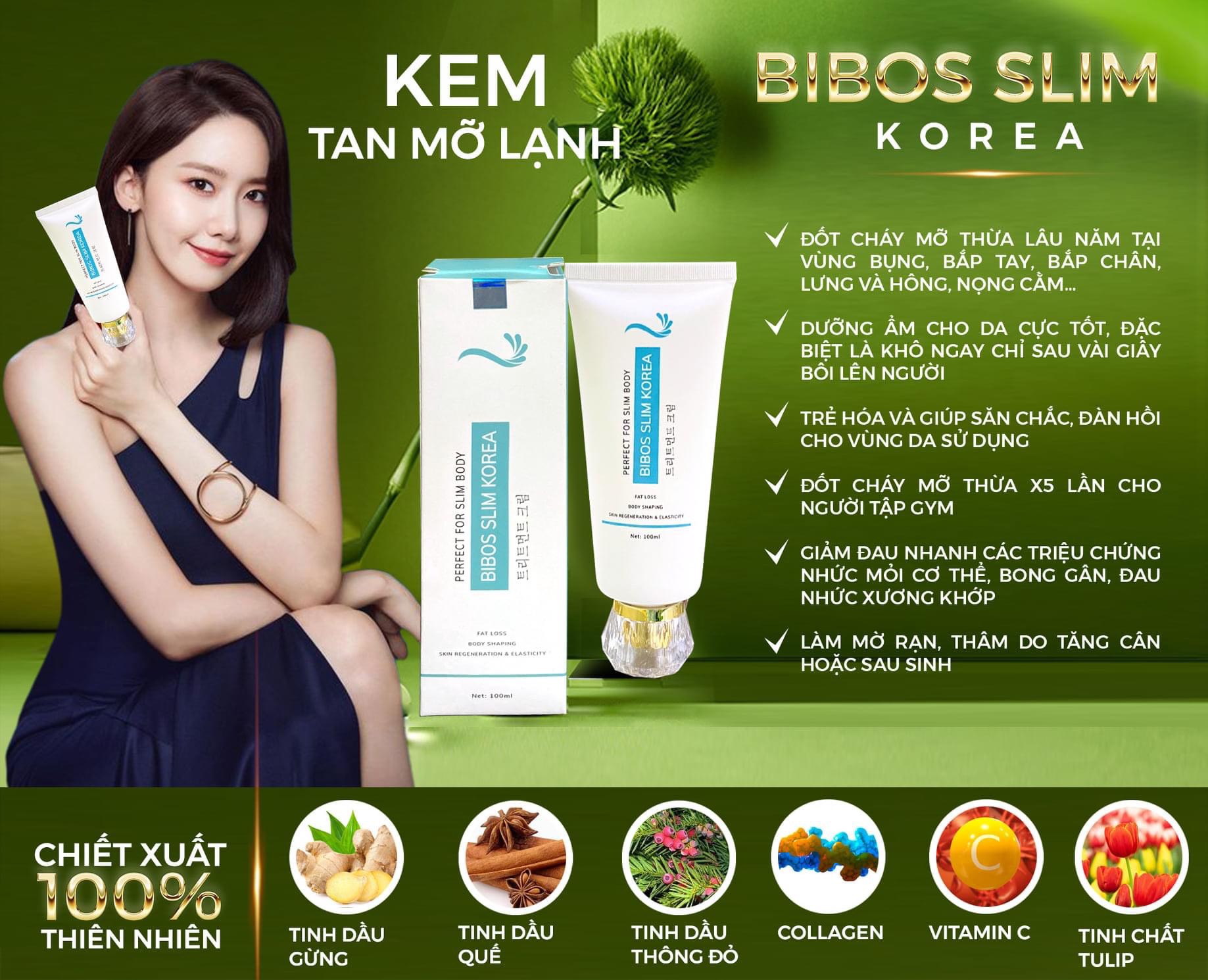 Kem tan mỡ bibos slim hà quốc
