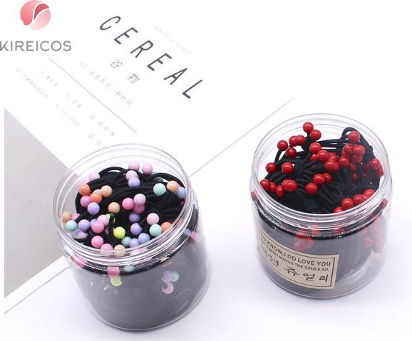 Set 20 Dây Cột Tóc Hàn Quốc Nơ Có Hạt - Màu Ngẫu Nhiên