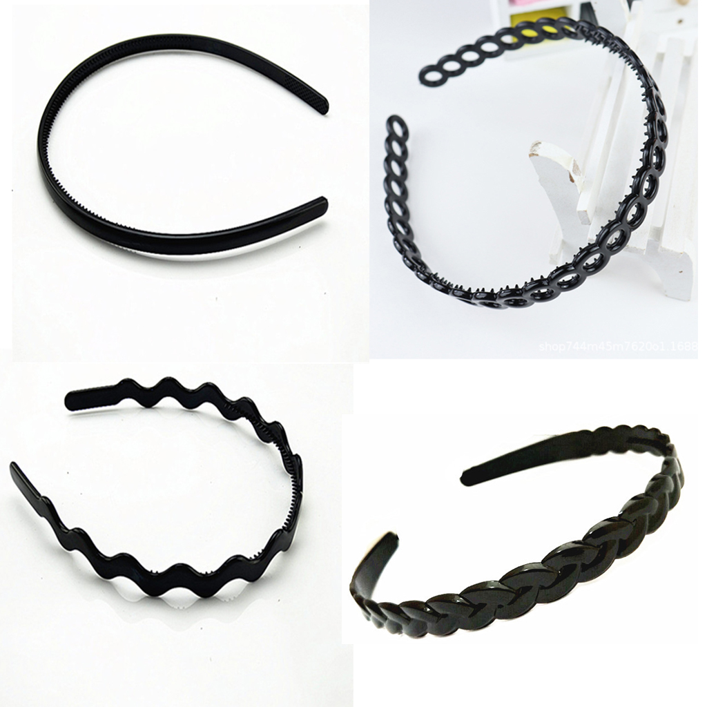 Bờm cài tóc nam nữ nhựa đen nhiều kiểu BN36
