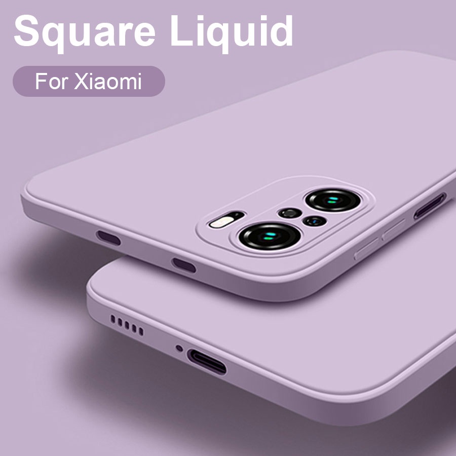 [Chính Thức] Vỏ điện Thoại Silicon Vuông Cạnh Hình Mềm Cho Xiaomi Mi 11 Lite 10T 9T Pro Redmi Note 12 Pro Plus + 12S 11 11S 10s 10 9 9s 8 7 Pro 9A 9C 8A 6 6A Poco X3 NFC GT F2 F3 M3 Pro 5G Vỏ điện Thoại