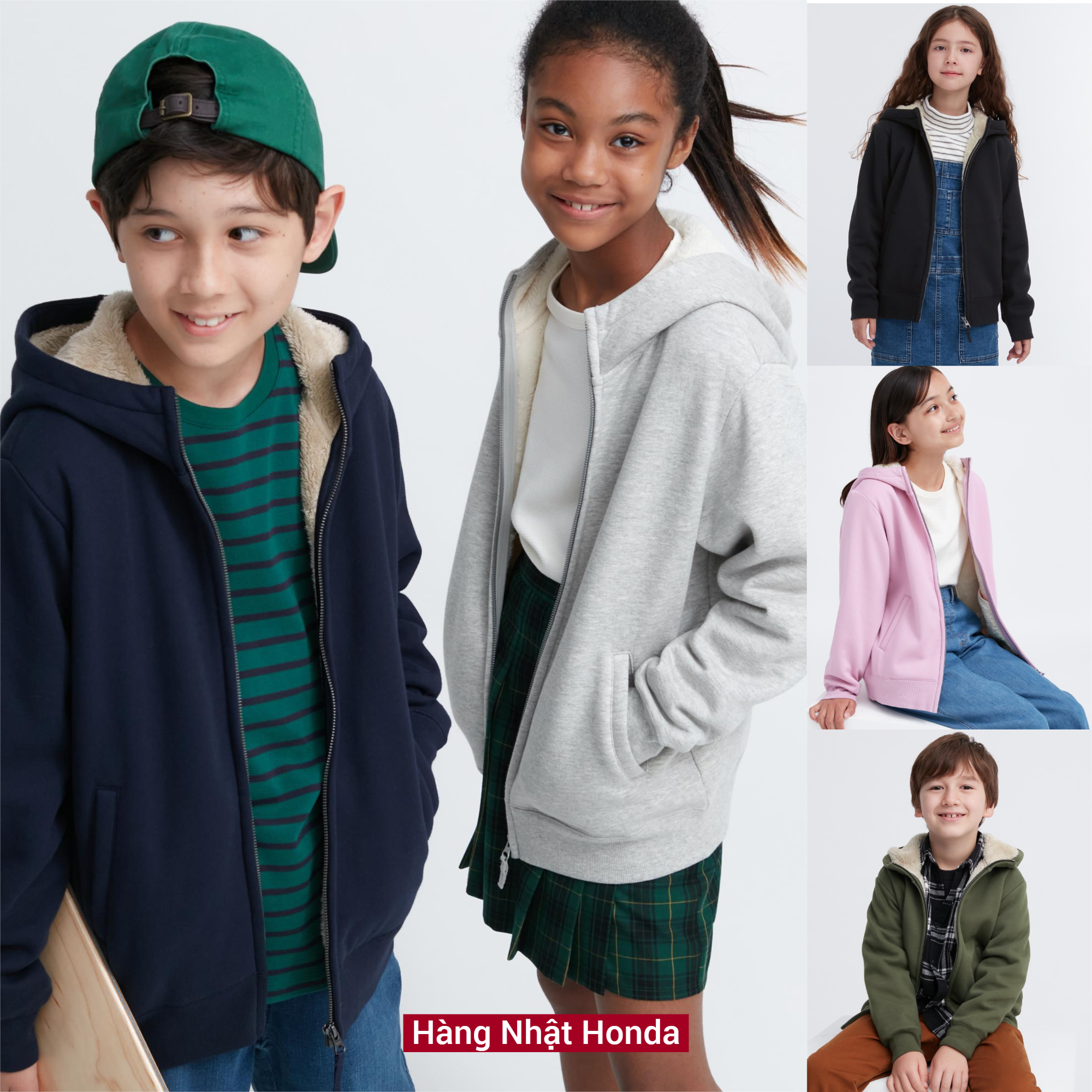 [Auth Uniqlo] Quần Áo Nỉ Lót Lông Cừu Trẻ Em - Tag Nhật
