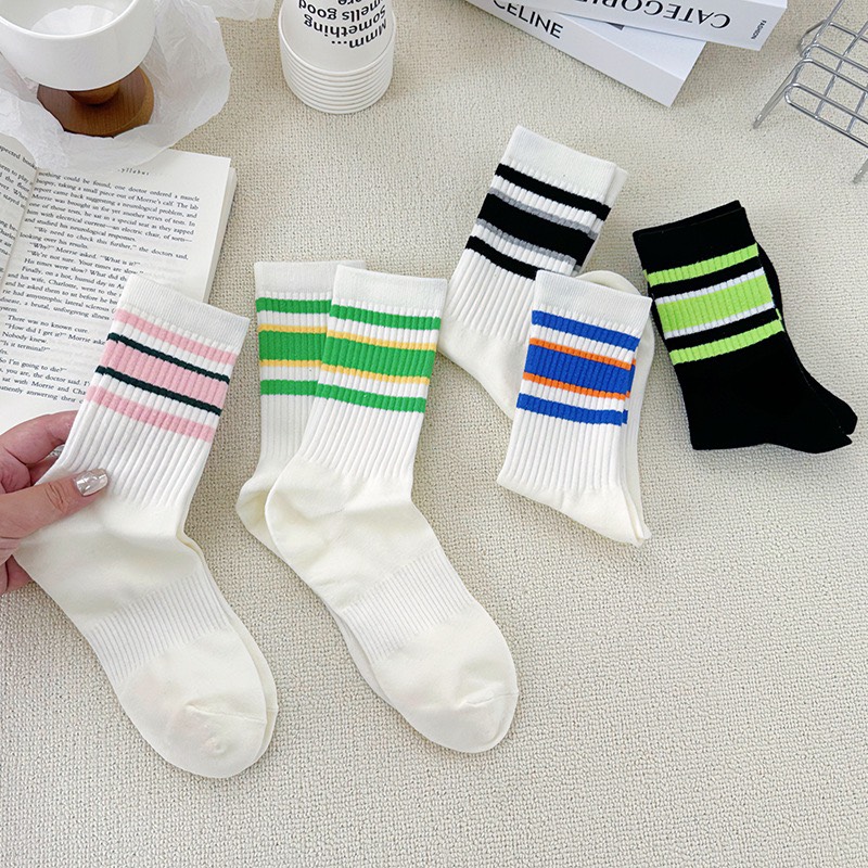 Men Women cotton high socks, unisex high socks plain strap long socks cotton high quality